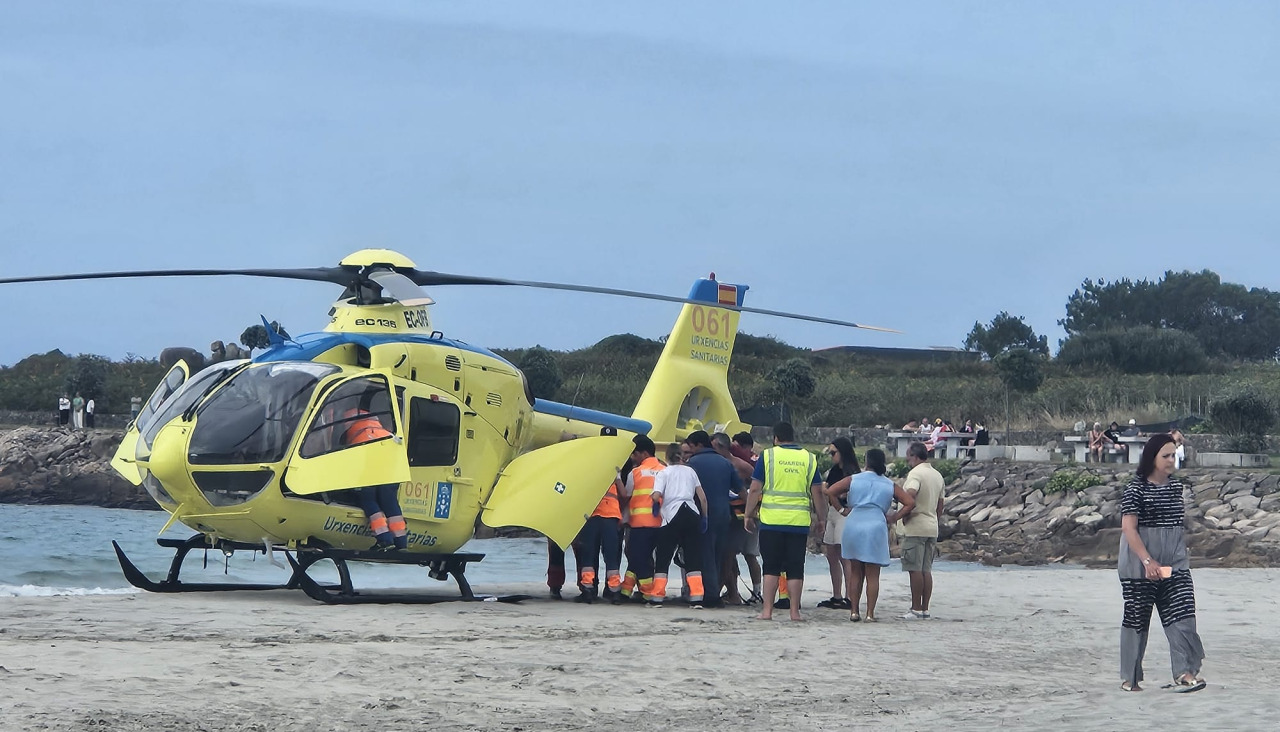 El hombre fue evacuado en helicóptero