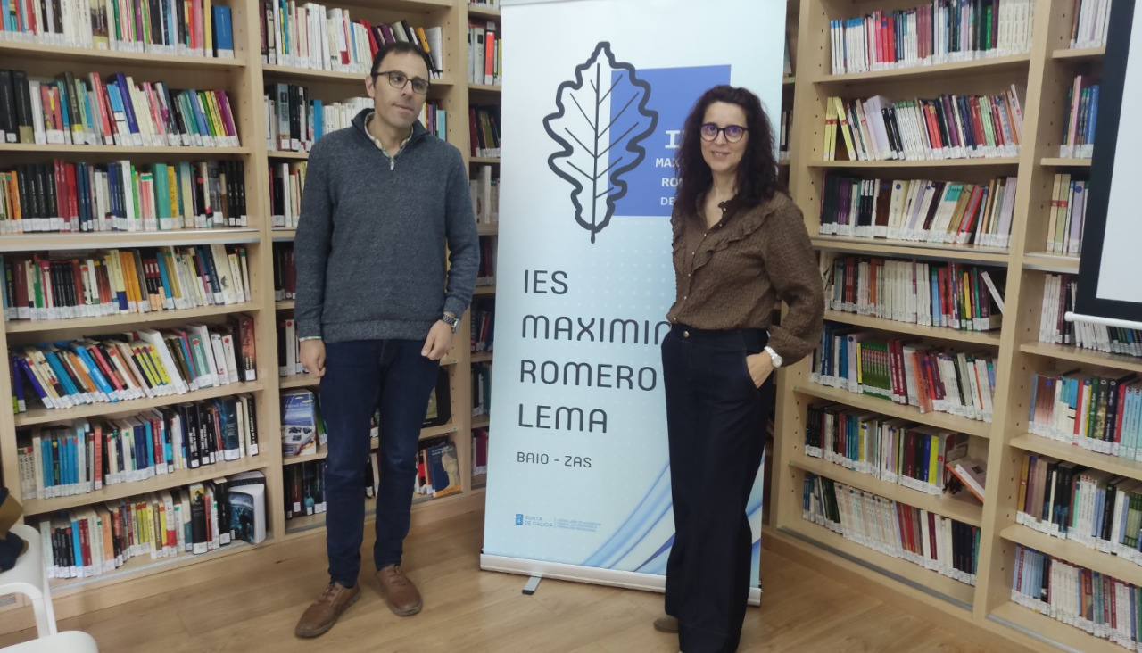 Óscar Rey y Fina Paulos, docentes del IES Maximino Romero de Lema de Baio