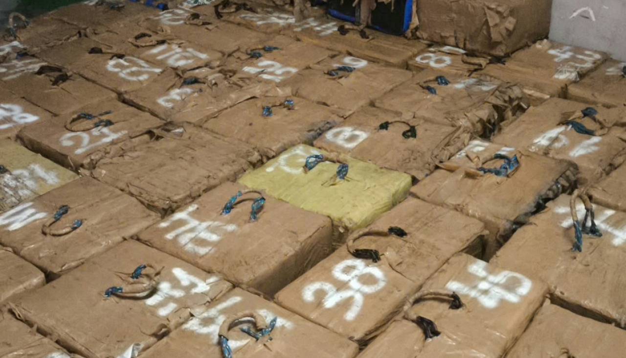 Parte de la droga incautada