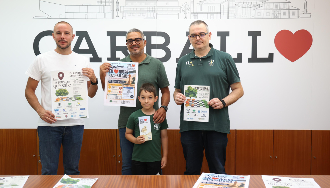 Daniel Barreiro, Daniel Pérez, Óscar de Prado y Roi Bello durante la presentación de los torneos
