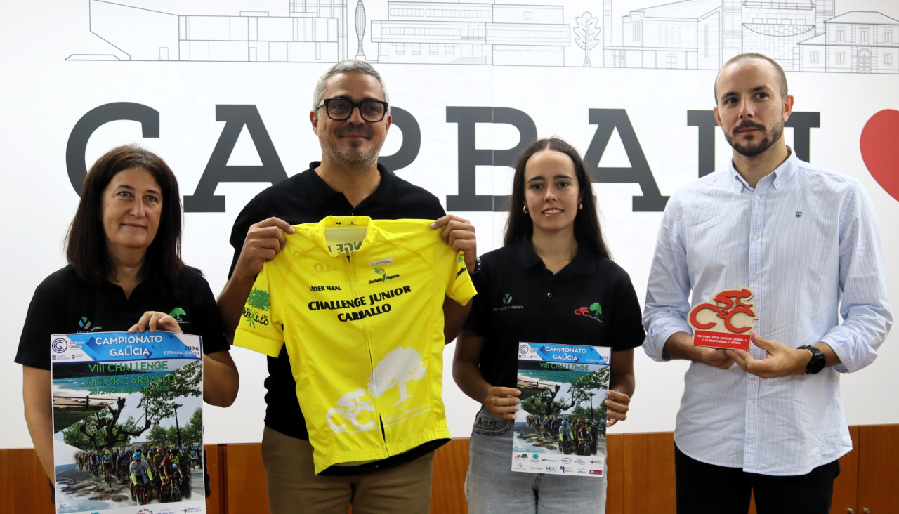 Vanessa Loureiro, Daniel Pérez, Nerea Suárez y Daniel Barreiro durante la presentación de la prueba