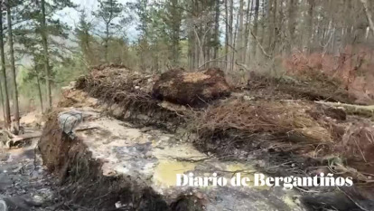 La galería por donde salió el agua en Monte Neme 