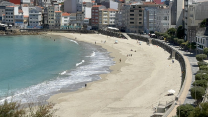 La playa de Malpica, este domingo