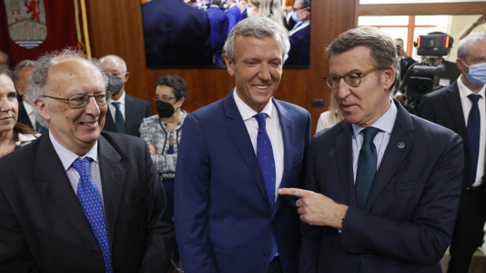 Fernando González Laxe, Alfonso Rueda y Alberto Nuñez Feijoo @Lavandeira Jr. EFE