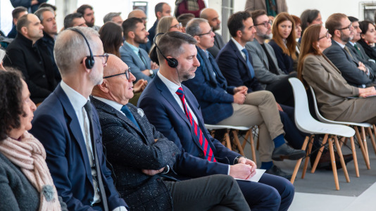 Acto de colocación de la primera piedra de la planta de carbón vegetal de Xeal en Dumbría