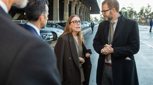 Acto de colocación de la primera piedra de la planta de carbón vegetal de Xeal en Dumbría