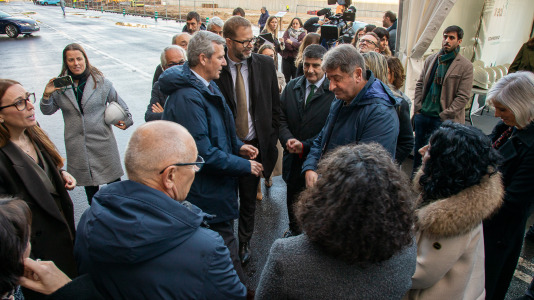 Acto de colocación de la primera piedra de la planta de carbón vegetal de Xeal en Dumbría