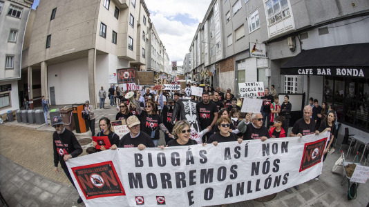 Manifestación contra la planta de biogás en A Laracha