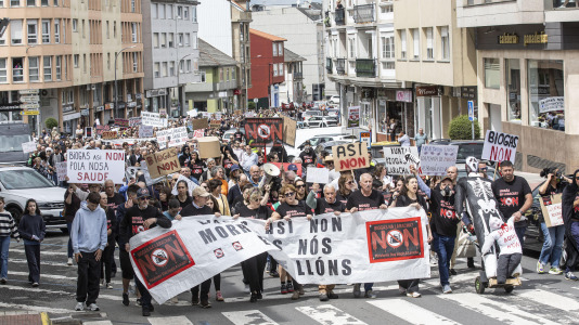 Manifestación contra la planta de biogás en A Laracha
