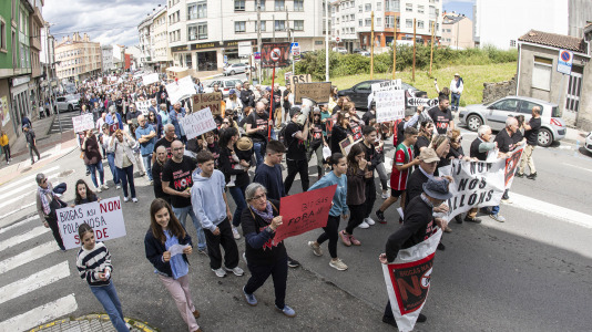 Manifestación contra la planta de biogás en A Laracha
