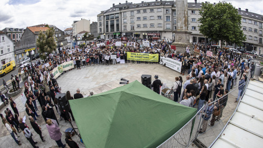 Manifestación contra la planta de biogás en A Laracha
