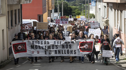 Manifestación contra la planta de biogás en A Laracha