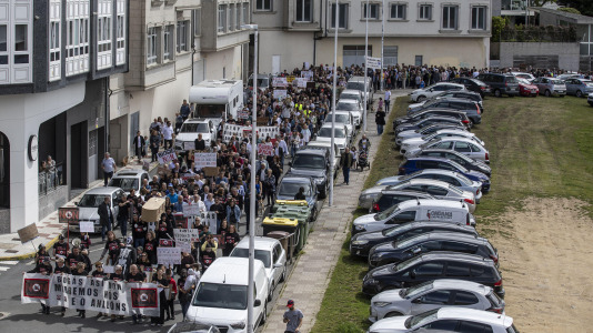 Manifestación contra la planta de biogás en A Laracha