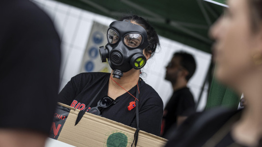 Manifestación contra la planta de biogás en A Laracha