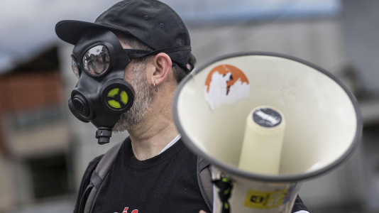 Manifestación contra la planta de biogás en A Laracha