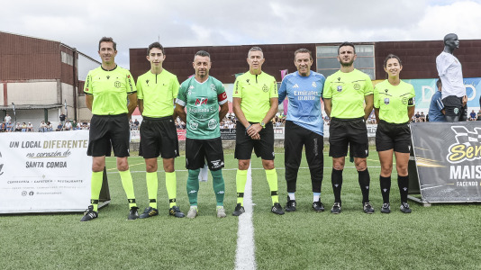 El Xallas rindió un homenaje a su mítico capitán, Doro, en un partido entre los veteranos y leyendas del Real Madrid encabezados por Paco Buyo